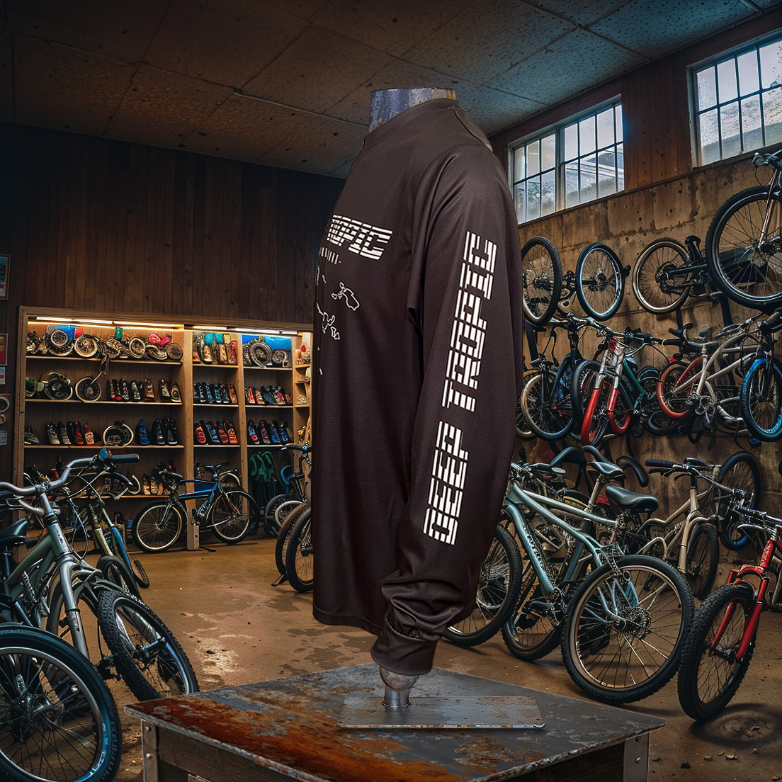 Island Tundra - Black - Athletic Sport Performance Dry-Fit Moisture Wicking Activewear Long Sleeve T-Shirt by Deep Tropic