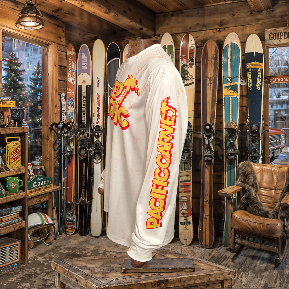 Pacific Carve - Athletic Sport Performance Dry-Fit Moisture Wicking Activewear Long Sleeve T-Shirt by Deep Tropic