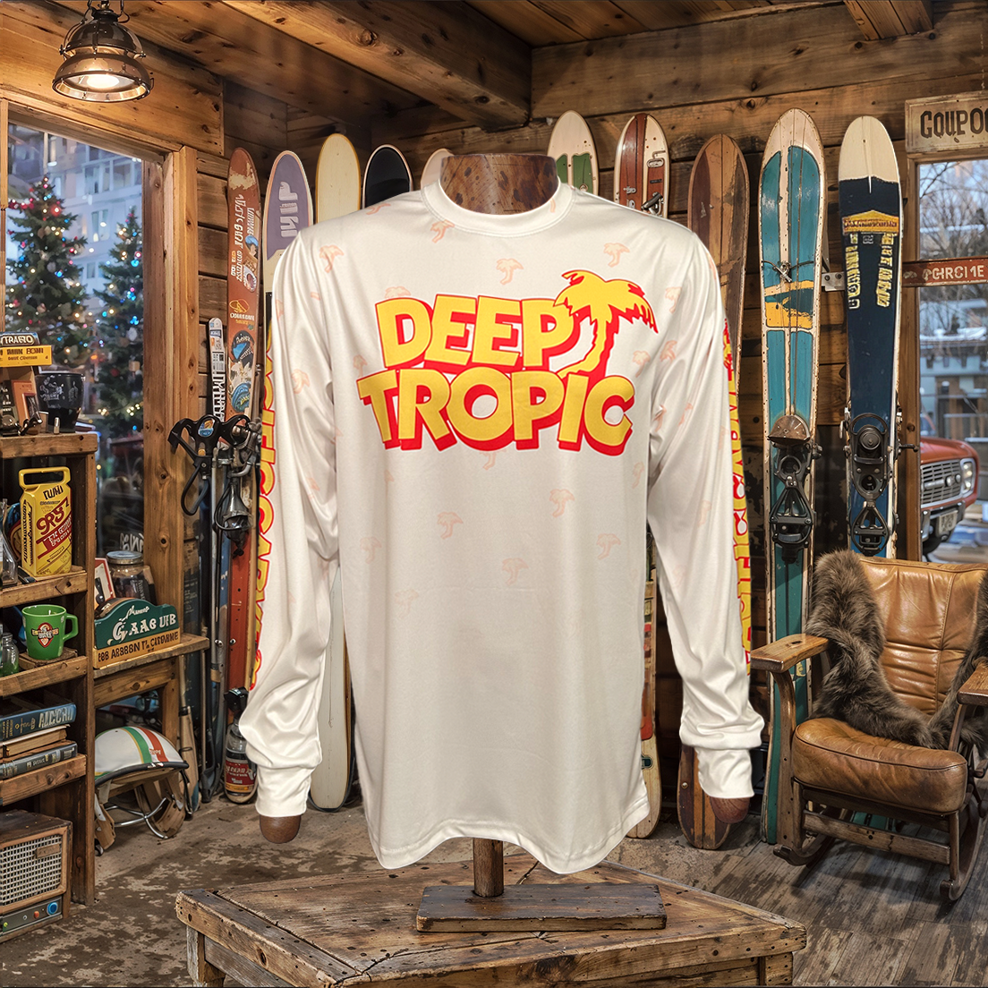 Pacific Carve - Athletic Sport Performance Dry-Fit Moisture Wicking Activewear Long Sleeve T-Shirt by Deep Tropic