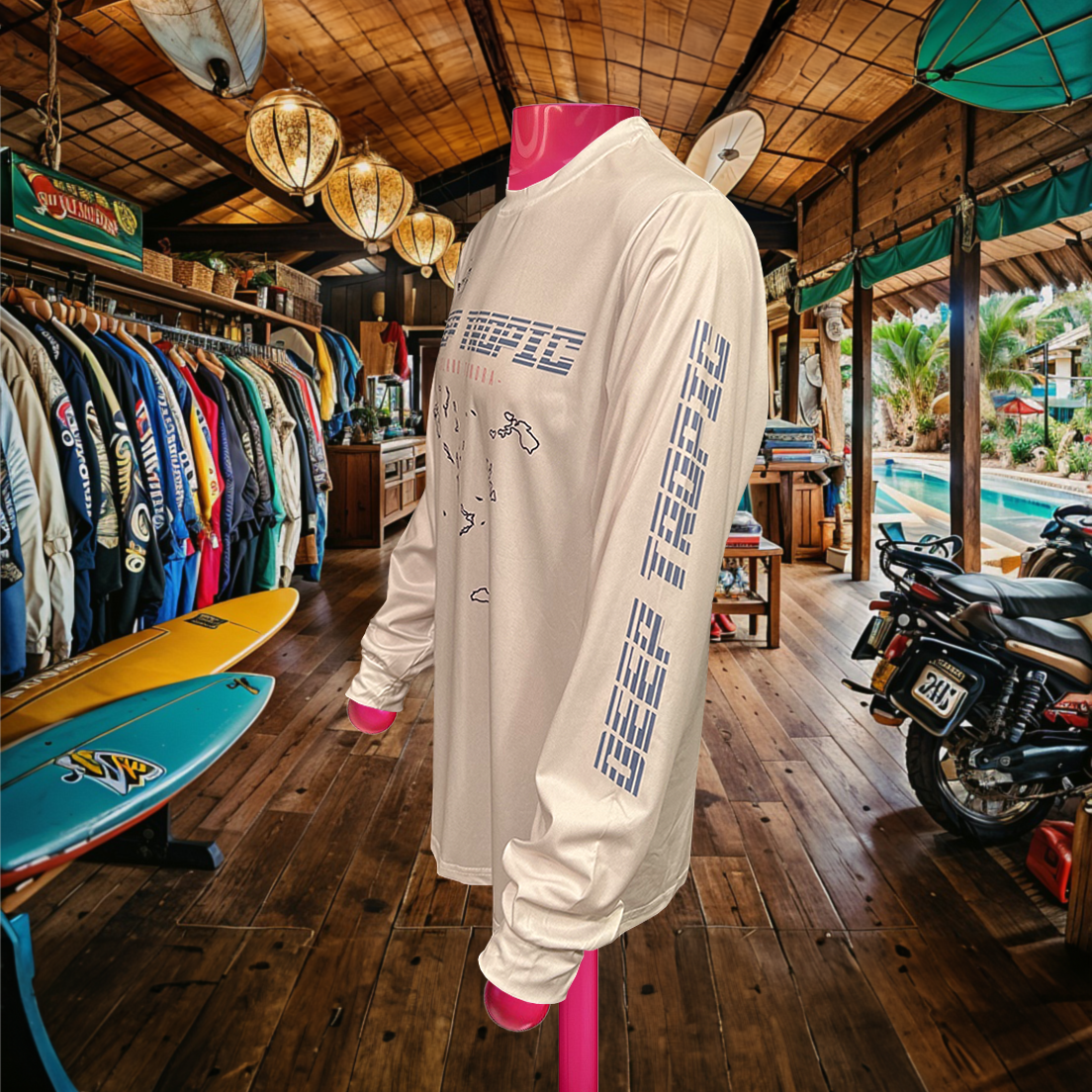 Island Tundra - Cloud - Athletic Sport Performance Dry-Fit Moisture Wicking Activewear Long Sleeve T-Shirt by Deep Tropic