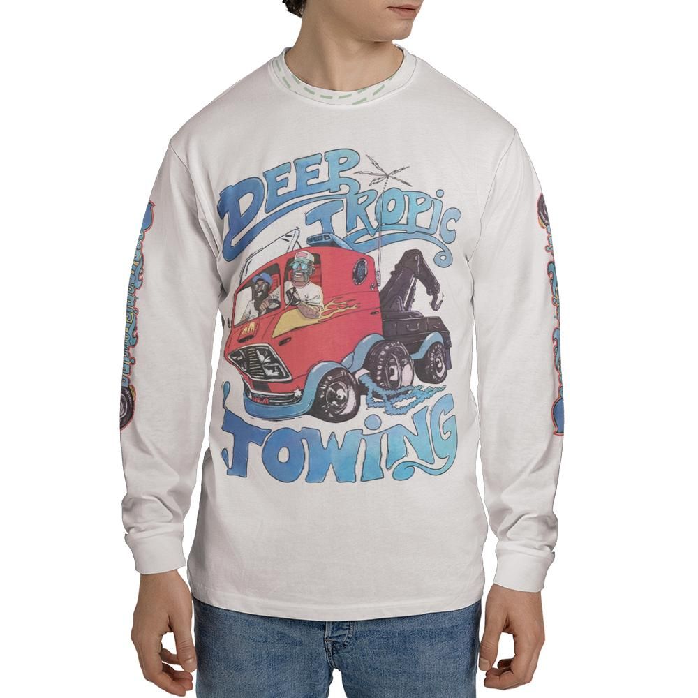 Deep Tropic Towing - Athletic Sport Performance Dry-Fit Moisture Wicking Activewear Long Sleeve T-Shirt by Deep Tropic